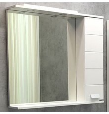 Зеркало со шкафом Comforty Модена М-90 с подсветкой Белое матовое