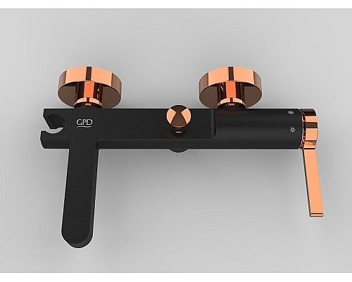 Смеситель для ванны GPD Gildo MBB165-S-R Черный Розовое золото