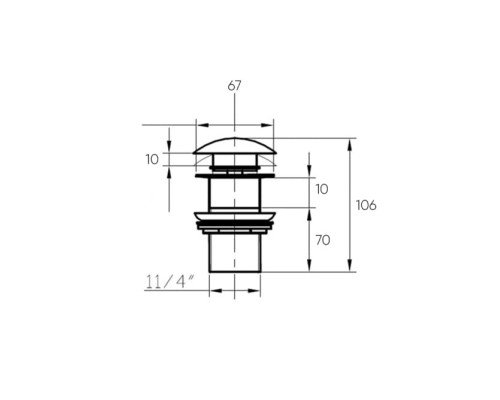 Донный клапан Bronze de Luxe 1001/1C хром