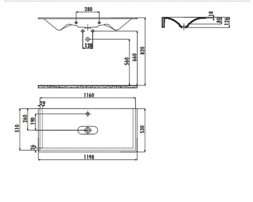 Раковина Creavit Drop 120 DP120-00CB00E-0000 Белая