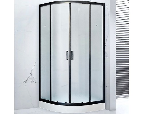 Душевой уголок Royal Bath НК 100х100 RB100HK-C-BL профиль Черный стекло матовое