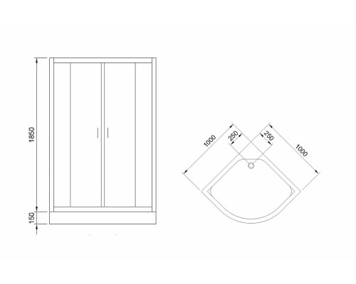 Душевой уголок Royal Bath НК 100х100 RB100HK-C-BL профиль Черный стекло матовое