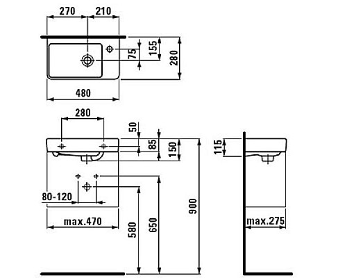 Раковина Laufen Pro 8.1595.4.000.104.1