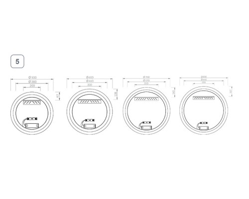 Зеркало Ravak Orbit 60 X000001574 с подсветкой круглое