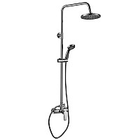 Смеситель Rossinka S35-45 для душа с регулируемой высотой штанги и лейкой "Тропический дождь"
