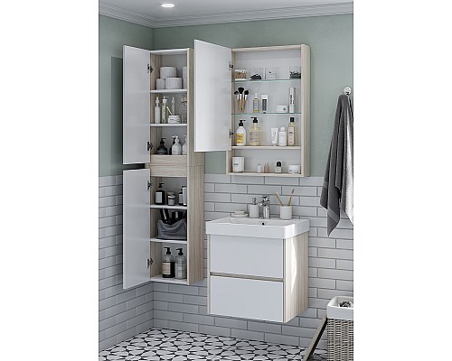 Зеркальный шкаф Aquaton Сканди 55 1A252102SDB20 Белый Дуб верона