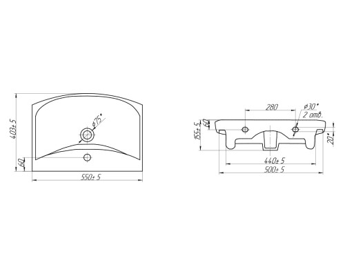 Раковина Cersanit Carina 55 S-UM-CAR55/1-w Белая