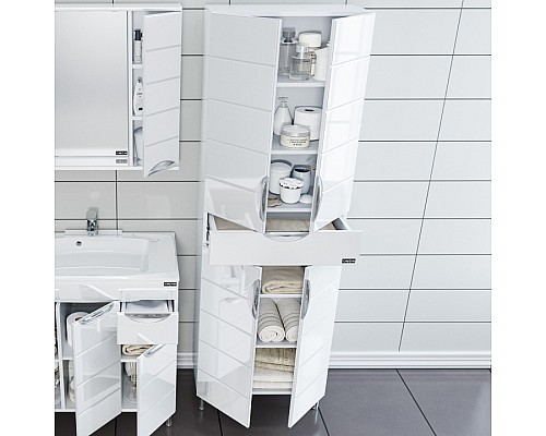 Шкаф пенал СанТа Родос 60 Белый