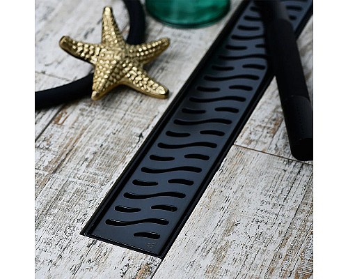 Душевой лоток Veconi Harmony Black 450 V450HB с Черной матовой решеткой