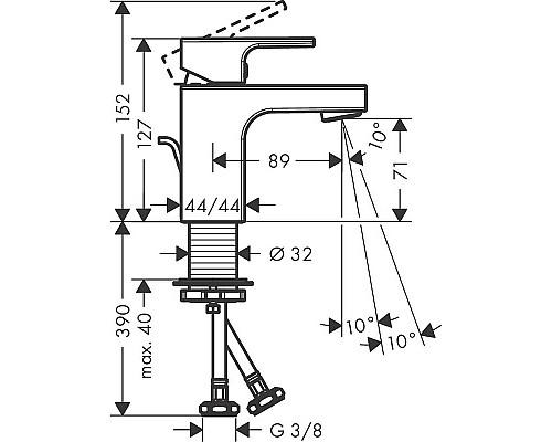Смеситель для раковины Hansgrohe Vernis Shape 71566000 Хром