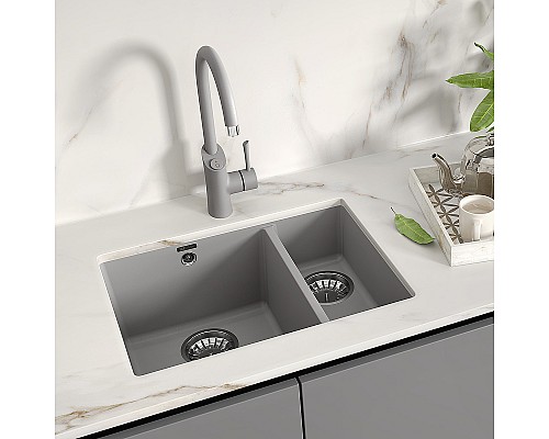 Кухонная мойка Lemark Sinara 550.2-U 9910083 Серый шелк