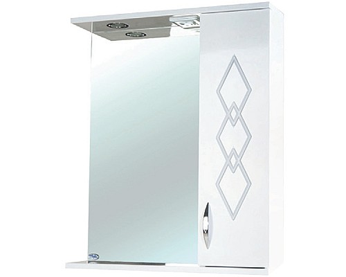 Зеркало со шкафом Bellezza Элеганс 55 R 4618608521016 с подсветкой Белое