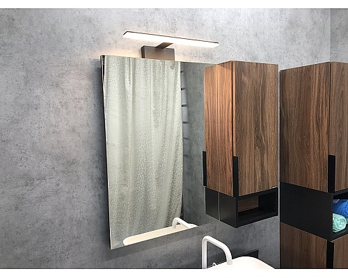 Зеркало со шкафом Comforty Штутгарт 90 00004151038 Дуб темно-коричневый Черное матовое