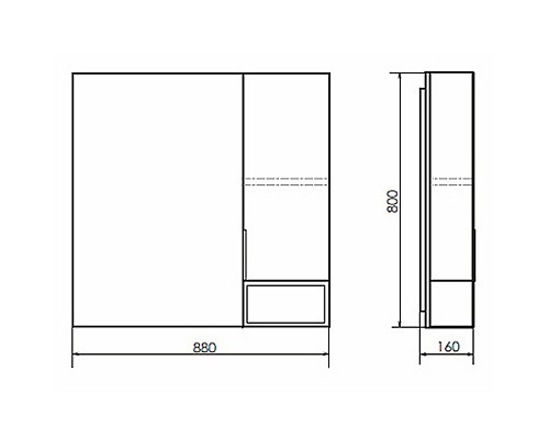 Зеркало со шкафом Comforty Штутгарт 90 00004151038 Дуб темно-коричневый Черное матовое