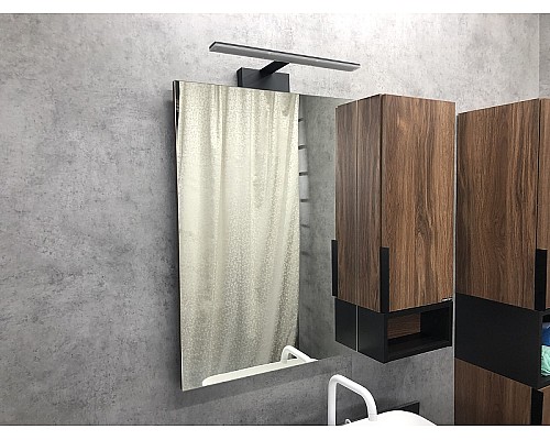 Зеркало со шкафом Comforty Штутгарт 90 00004151038 Дуб темно-коричневый Черное матовое