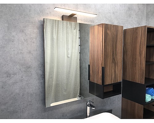 Зеркало со шкафом Comforty Штутгарт 90 00004151038 Дуб темно-коричневый Черное матовое