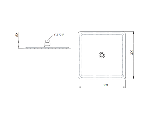 Верхний душ Remer 357UFD30X Хром