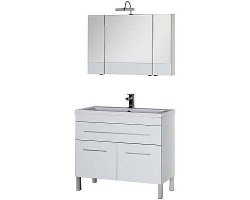 Тумба под раковину Aquanet Верона 100 182710 1 ящик 2 дверцы Белая