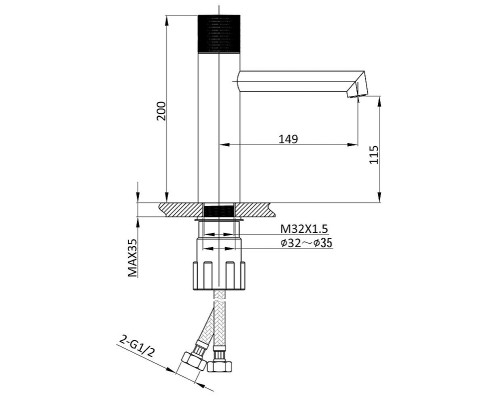 Смеситель для раковины Vincea Desire VBF-1D3CH Хром