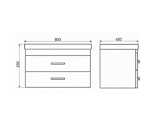 Тумба с раковиной Comforty Никосия 80П 00-00008856 подвесная Дуб темный