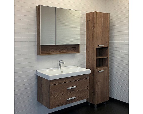 Тумба с раковиной Comforty Никосия 80П 00-00008856 подвесная Дуб темный