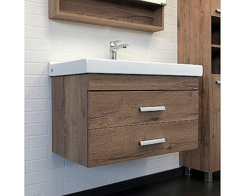 Тумба с раковиной Comforty Никосия 80П 00-00008856 подвесная Дуб темный
