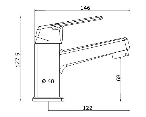 Смеситель для раковины Orange OneLife P02-021b Черный