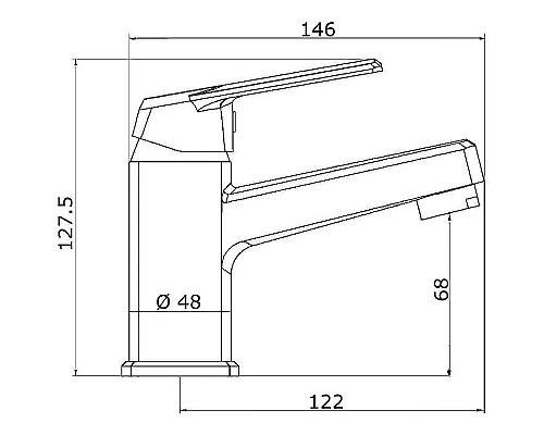Смеситель для раковины Orange OneLife P02-021b Черный