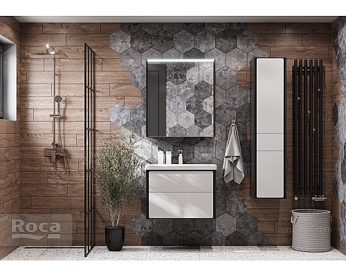 Зеркальный шкаф Roca Ronda 70 ZRU9302969 белый глянец/антрацит