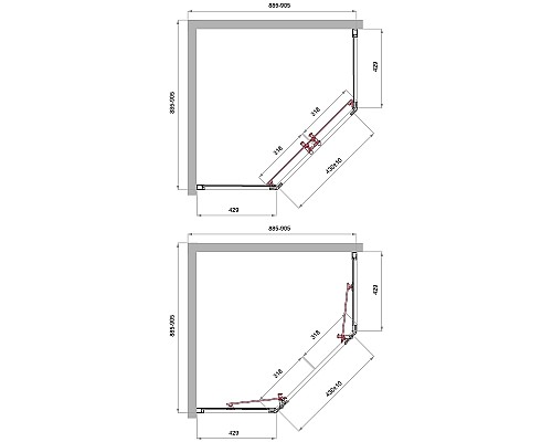 Душевой уголок BelBagno Uno 90х90 UNO-195-P-2-90-C-Cr профиль Хром стекло прозрачное