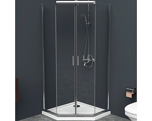 Душевой уголок BelBagno Uno 90х90 UNO-195-P-2-90-C-Cr профиль Хром стекло прозрачное