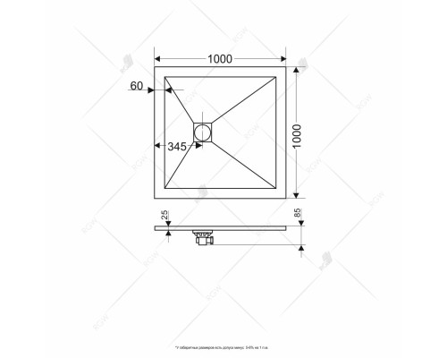 Душевой поддон из искусственного камня RGW Stone Tray ST-W 100х100 16152010-01 Белый