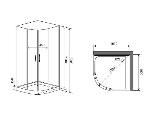 Душевая кабина Timo Premium 100x100 H-517 с баней с гидромассажем