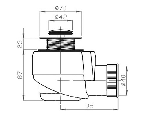 Сифон для душевого поддона PlastBrno EWCR501 Хром Белый