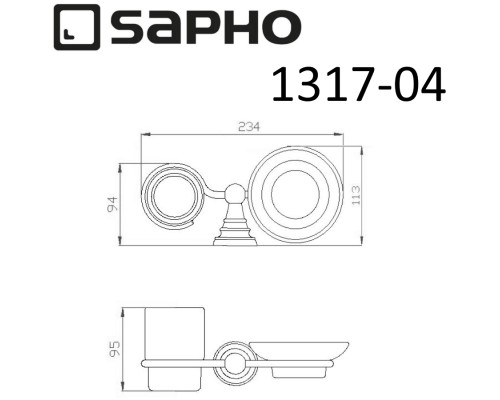 Стакан и мыльница Sapho Diamond 1317-04 Хром