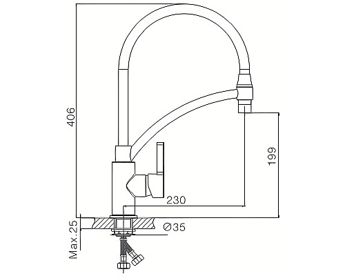 Смеситель для кухни Haiba HB72505-8 Белый