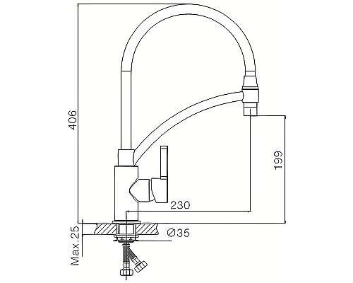 Смеситель для кухни Haiba HB72505-8 Белый