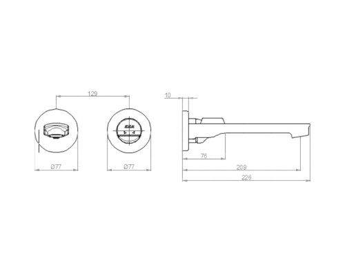 Смеситель для раковины E.C.A. Myra 102167603HEX-YY Хром
