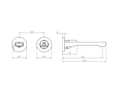 Смеситель для раковины E.C.A. Myra 102167603HEX-YY Хром