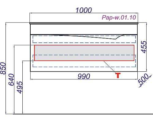 Тумба под раковину Clarberg Papyrus Wood 100 Pap-w.01.10/LIGHT подвесная Светлое дерево