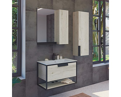 Тумба с раковиной Comforty Бонн 75 00-00008475 подвесная Дуб дымчатый