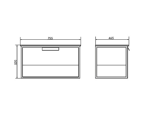 Тумба с раковиной Comforty Бонн 75 00-00008475 подвесная Дуб дымчатый