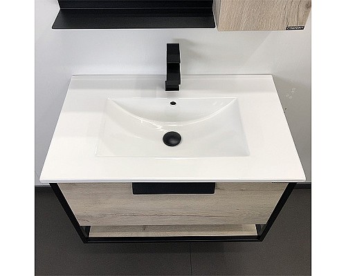 Тумба с раковиной Comforty Бонн 75 00-00008475 подвесная Дуб дымчатый