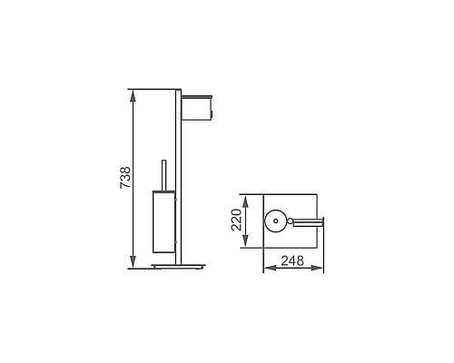 Стойка с туалетным ершиком и бумагадержателем AltroBagno Beni aggiuntivi FS 083304 Cr
