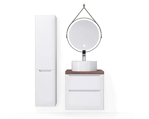 Тумба под раковину Jorno Wood 60 wood.01.60/P/W подвесная Белая