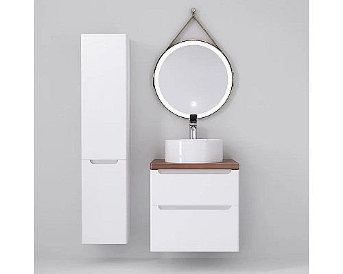 Тумба под раковину Jorno Wood 60 wood.01.60/P/W подвесная Белая