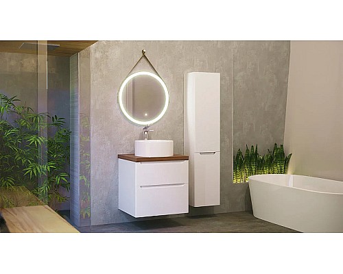 Тумба под раковину Jorno Wood 60 wood.01.60/P/W подвесная Белая