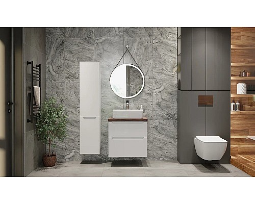 Тумба под раковину Jorno Wood 60 wood.01.60/P/W подвесная Белая