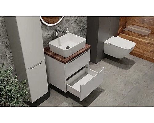 Тумба под раковину Jorno Wood 60 wood.01.60/P/W подвесная Белая