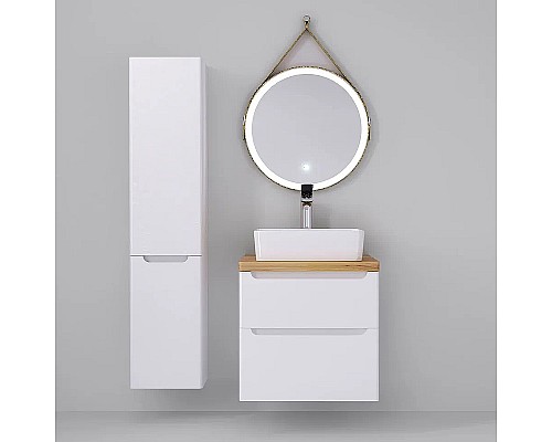 Тумба под раковину Jorno Wood 60 wood.01.60/P/W подвесная Белая